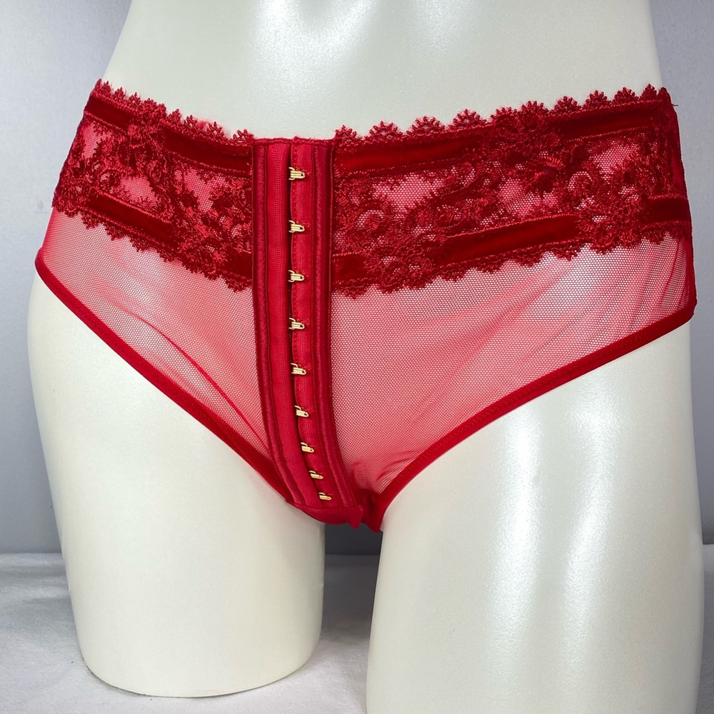 Victoria’s Secret Red Velvet Trim Mid-Rise Cheeky